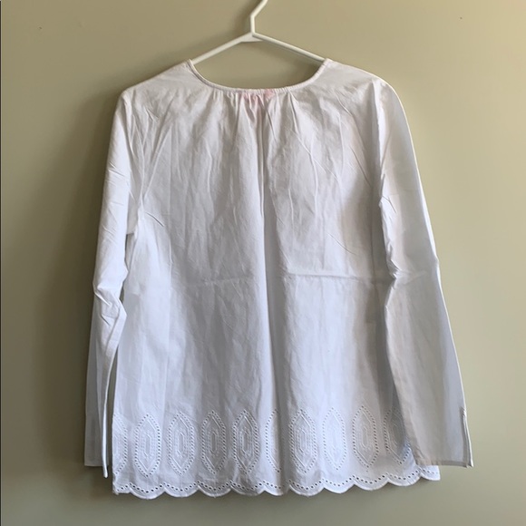 Never Worn White Cotton Tunic with Eyelet Design - Picture 4 of 6